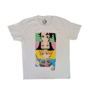 Demon Slayer Anime T Shirt White Graphic Print Size‎ Large
